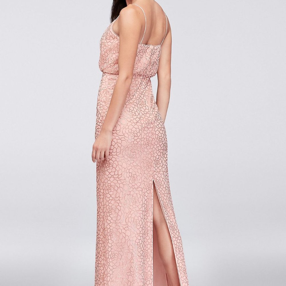 NWT Blouson-bodice rose sequin bridesmaid dress